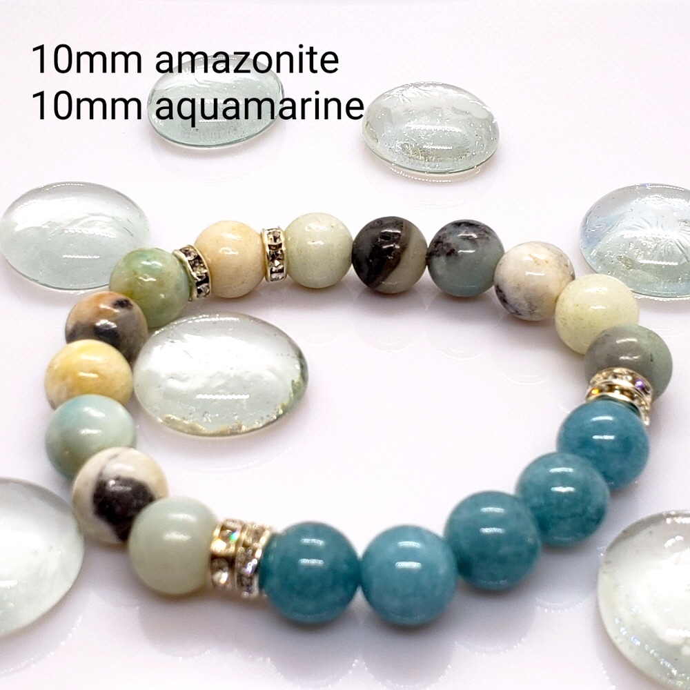 Handcrafted natural stone stretch bracelet